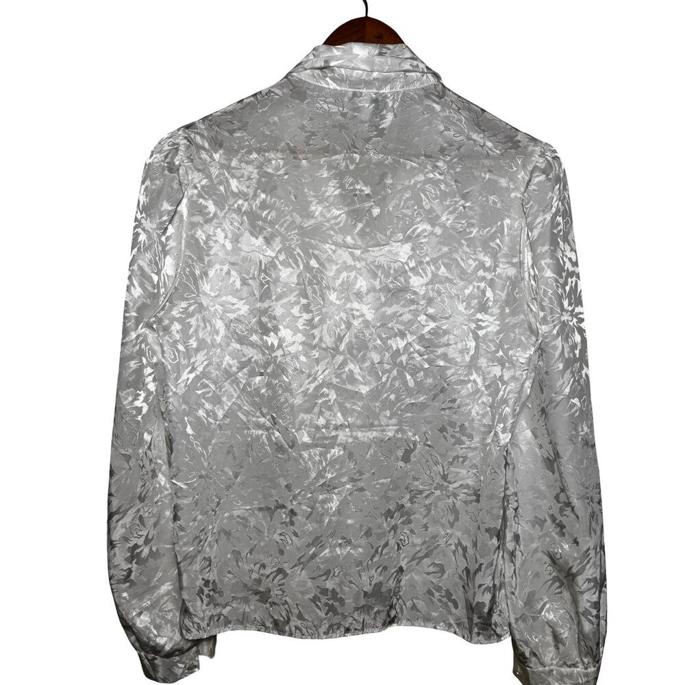Vintage Ellen D Kollection White/Metallic Blouse Size: Medium - Picture 3 of 6